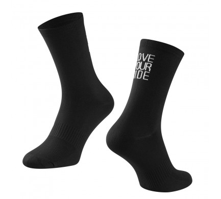 Ponožky FORCE LOVE YOUR RIDE, černé S-M/36-41