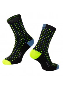 Ponožky FORCE MOTE, černo-modro-fluo L-XL/42-46