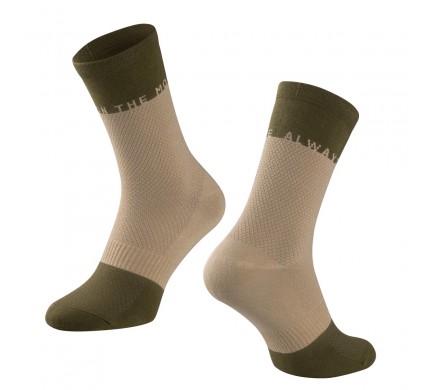 Ponožky FORCE MOVE, hnědo-zelené L-XL/42-46