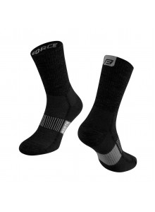 Ponožky FORCE NORTH, černo-šedé L-XL/42-47