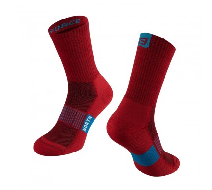 Ponožky FORCE NORTH, červeno-modré L-XL/42-47