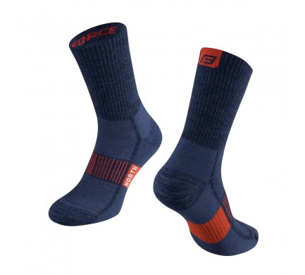 Ponožky FORCE NORTH, modro-oranžové L-XL/42-47