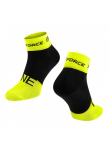ponožky FORCE ONE, fluo-černé L-XL/42-47
