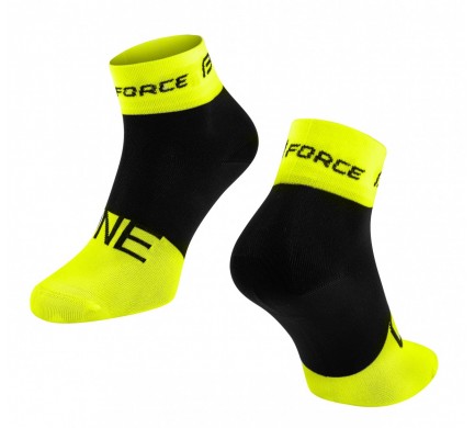 ponožky FORCE ONE, fluo-černé L-XL/42-47
