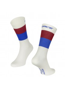 Ponožky FORCE RAINBOW,krém-modro-červ. L-XL/43 -47