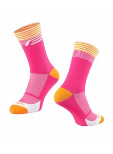 ponožky FORCE STREAK, růžovo-oranžové L-XL/42-46