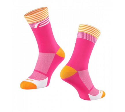 ponožky FORCE STREAK, růžovo-oranžové L-XL/42-46