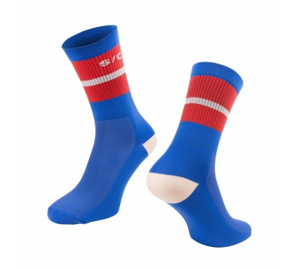 Ponožky FORCE STRIPE dlouhé, modré S-M/36-41