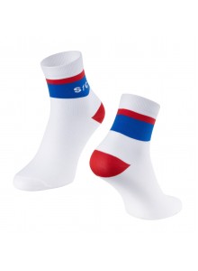 Ponožky FORCE STRIPE krátké, bílo-modré L-XL/42-46