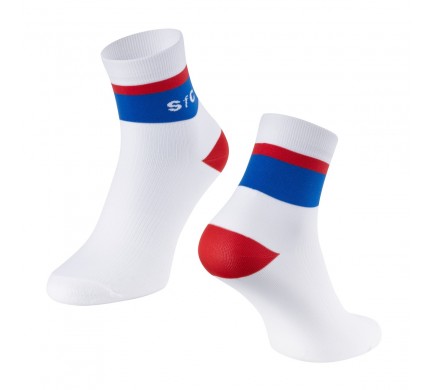 Ponožky FORCE STRIPE krátké, bílo-modré L-XL/42-46