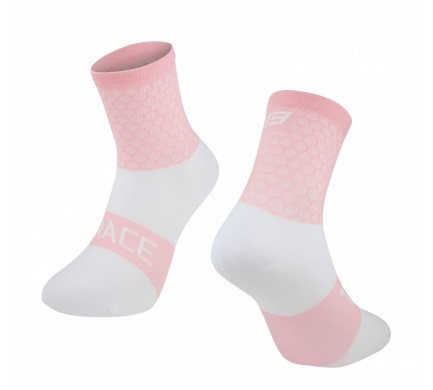 ponožky FORCE TRACE, růžovo-bílé L-XL/42-47
