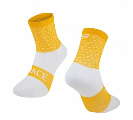 ponožky FORCE TRACE, žluto-bílé L-XL/42-47
