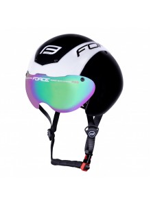 přilba FORCE GLOBE aerodynamická, černo-bílá L-XL