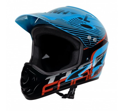 přilba FORCE TIGER downhill,modro-černo-červ. L-XL