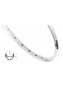 Ráfek FORCE PRIME 559x21, 36děr, stříbrný