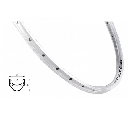 Ráfek FORCE PRIME 622x21, 32děr, stříbrný