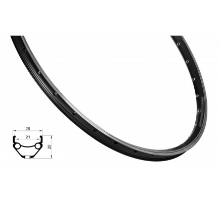 ráfek FORCE PRIME 622x21 36děr, černý ráfek FORCE PRIME 622x21 36děr, černý