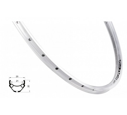 Ráfek FORCE PRIME 622x21, 36děr, stříbrný