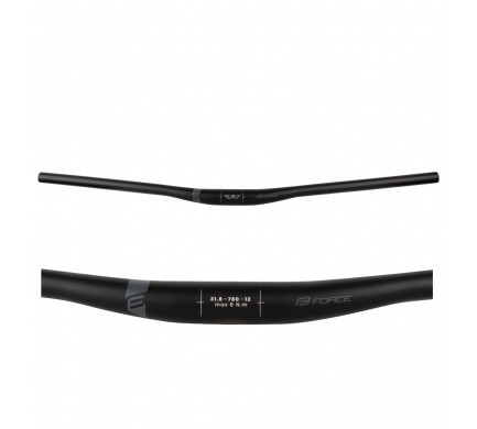 Řídítka FORCE TEAM prohlé 31,8/ 780 Al,černé mat