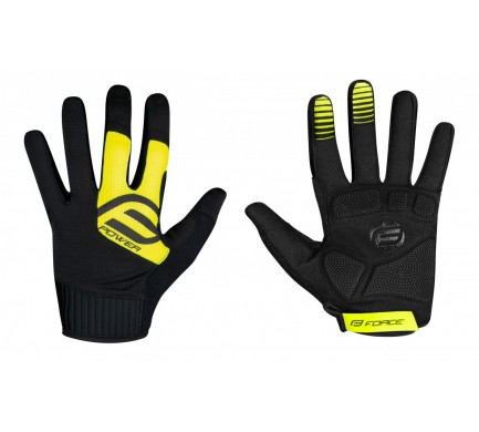 Rukavice FORCE MTB POWER, černo-fluo XS