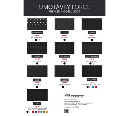 Vzorník omotávky FORCE 2024 - CZK verze