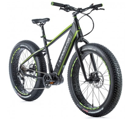 FAT E-BIKE Leader Fox BRAGA 26", 2019-1 18" ČERNÁ MAT/ZELENÁ