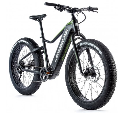 FAT E-BIKE Leader Fox BRAGA 26", 2021-1 20" ČERNÁ MAT/ZELENÁ