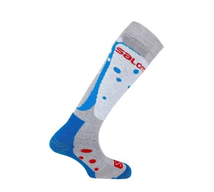 Ponožky SAL.Divine light grey/poppy red/blue