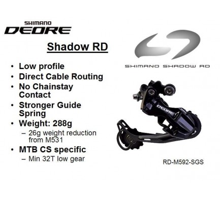 Přehazovačka SH Deore M592 SGS černá shadow