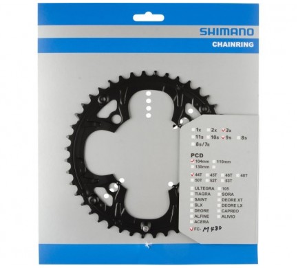 Převodník Shimano Deore M480 Fe 44 zubů černý 3x9s