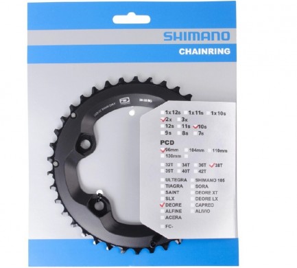 Převodník SH FCM6000 38z pro kliky 38-28 blk 2x10s