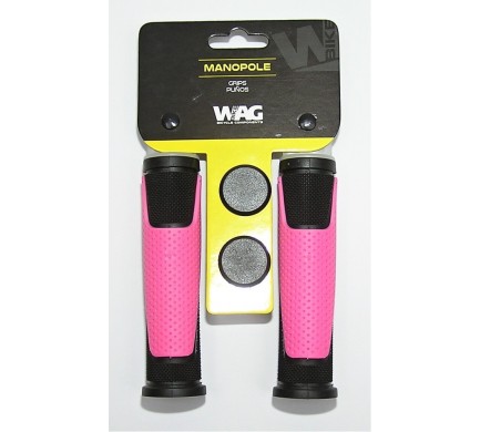 Gripy WAG double D černo/růžové 125 mm