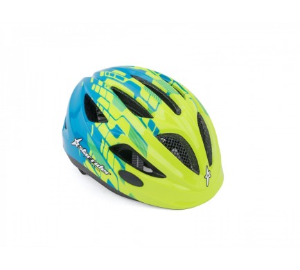 Přilba AUTHOR Star Rider Inmold 51-55 cm (213 žlutá-neonová/blue)