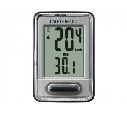 CATEYE Cyklopočítač CAT Velo 7 (VL520)  (černá/stříbrná)