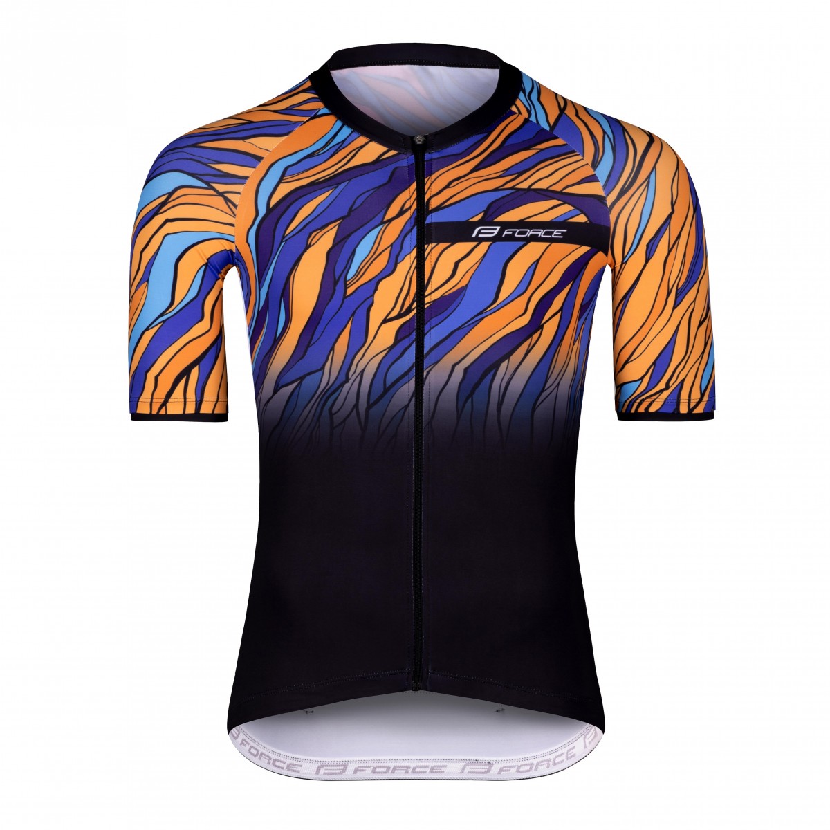 Dres F LIFE krátky rukáv, čierno-modro-oranžový M