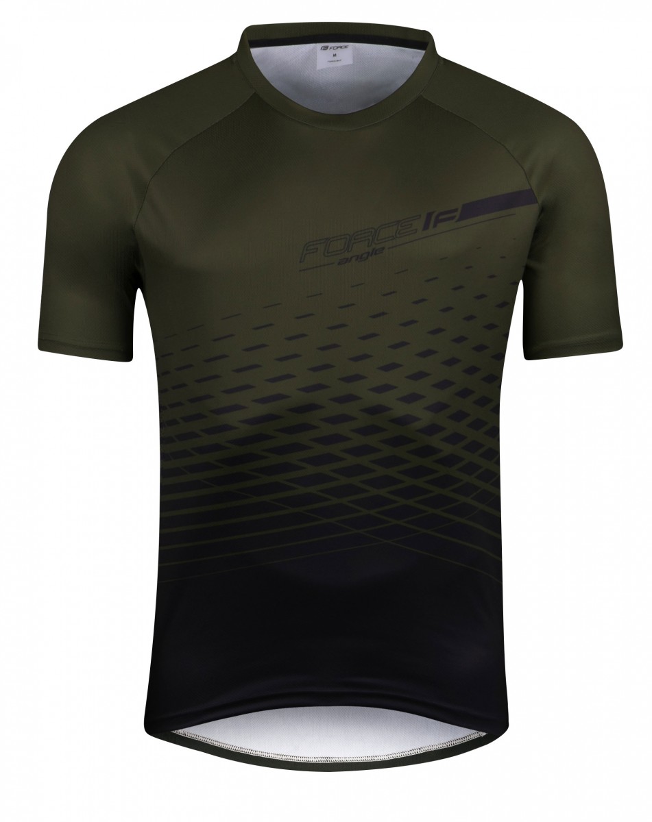 Dres FORCE MTB ANGLE krátky rukáv, army XS