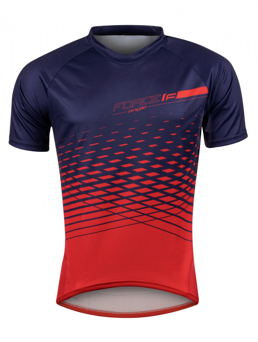 Dres FORCE MTB ANGLE krátky rukáv, modro-červený M
