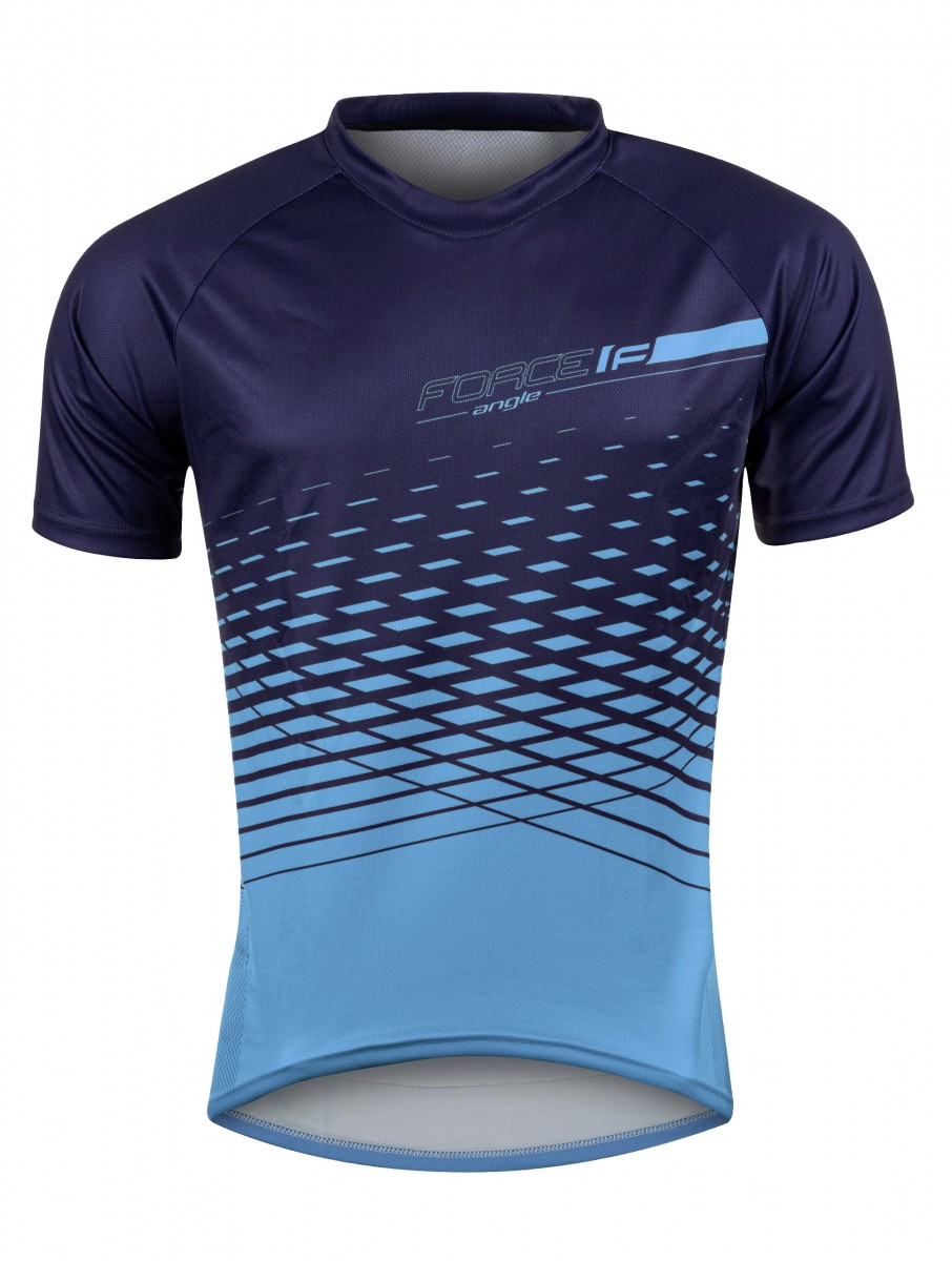 Dres FORCE MTB ANGLE krátky rukáv, modrý XS
