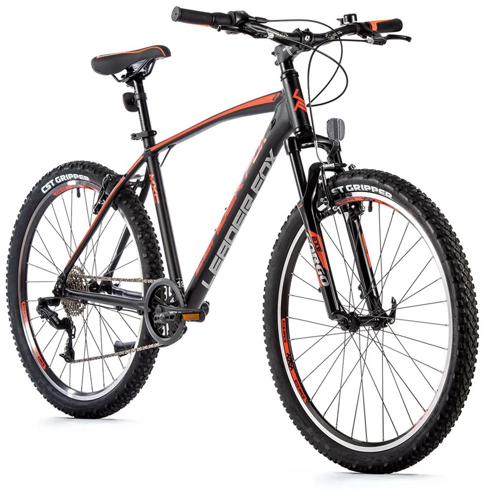 Horský bicykel Leader Fox MXC pánsky, 2023-2 20" ČIERNA MAT/ORANŽOVÁ