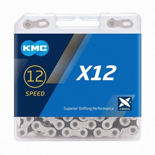Reťaz KMC X-12 silver/black 126 článkov box