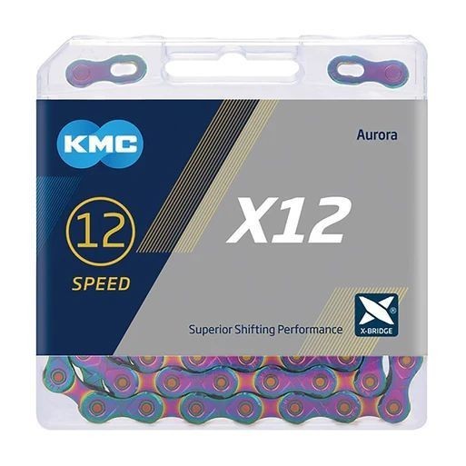 Reťaz KMC X-12 Aurora 126 článkov box (rainbow)