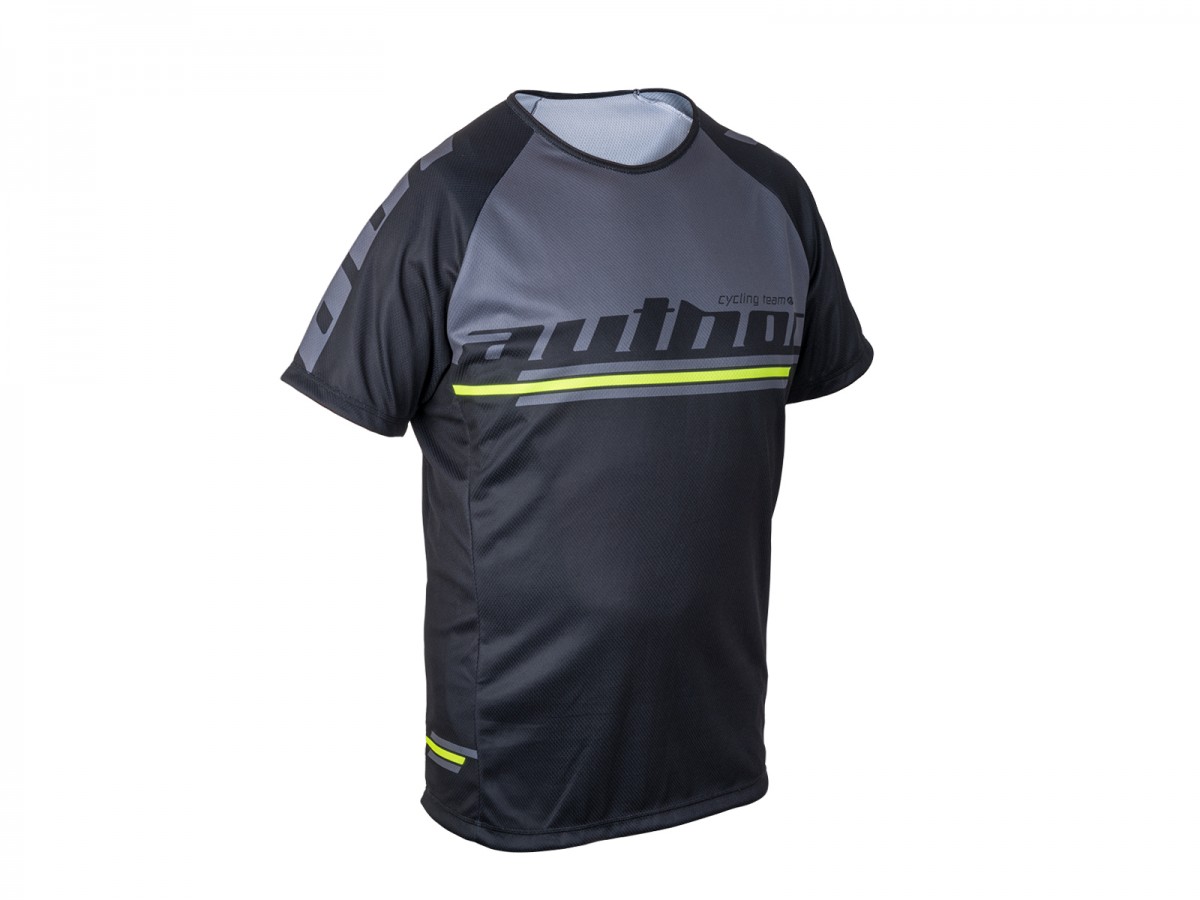 Dres AUTHOR Cycling Team X0 XXL (čierna/sivá/žltá-neónová)