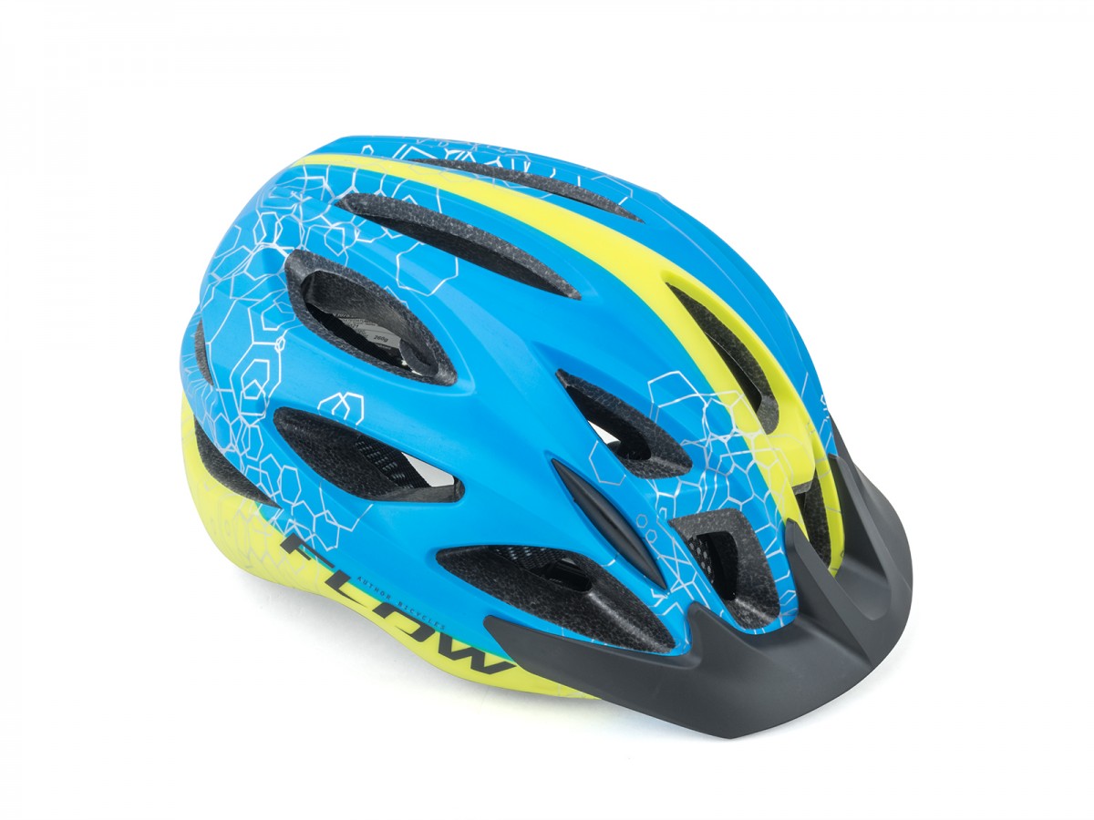 Prilba AUTHOR Flow Inmold X9 54-58 cm (204 modrá/žltá-neónová matná)