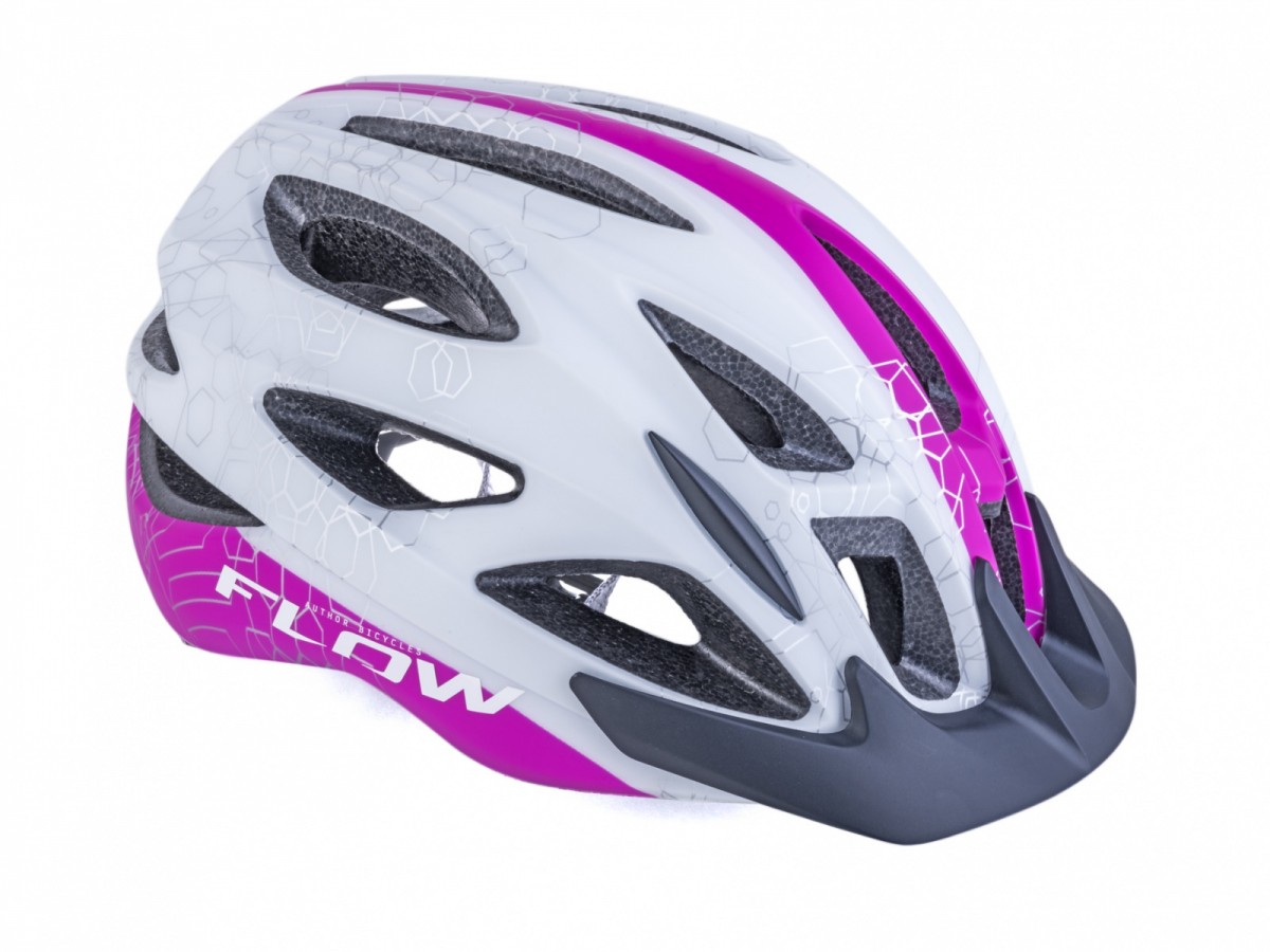 Prilba AUTHOR Flow Inmold X9 54-58 cm (192 biela/ružová-neónová)