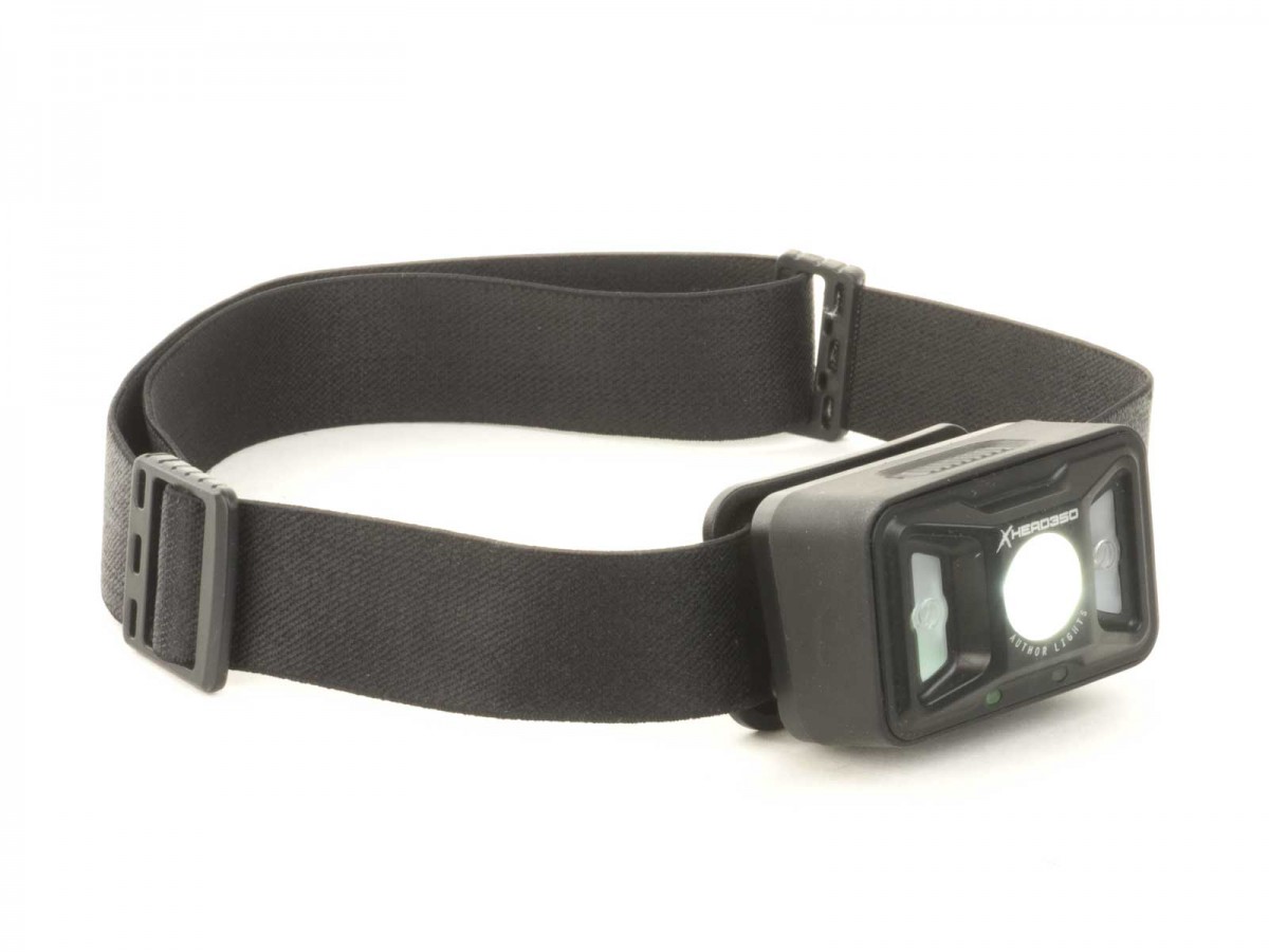 Čelovka AUTHOR X-Head 450 lm Silicone USB (biela/zelená LED) (čierna)