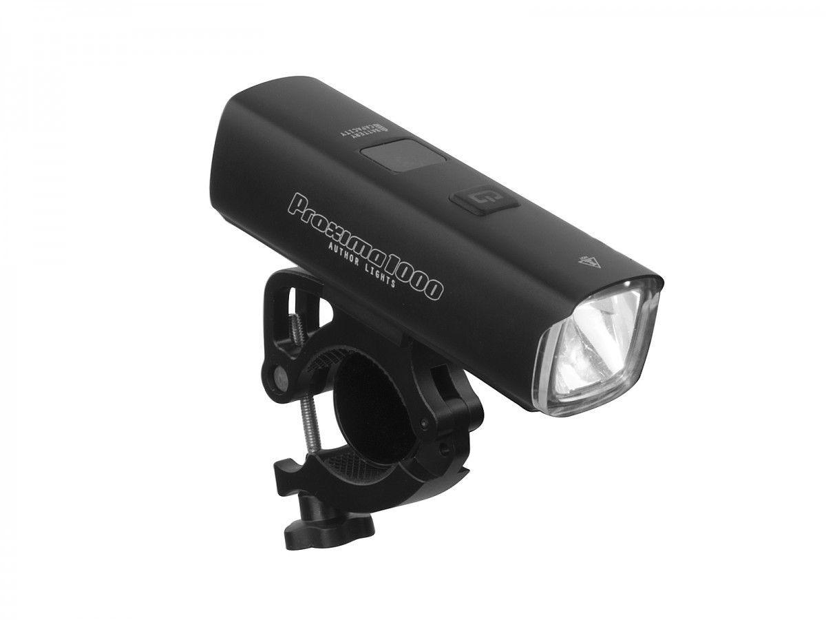 Predné svetlo AUTHOR PROXIMA 1000 lm / HB 25-32 mm USB Alloy (čierna)