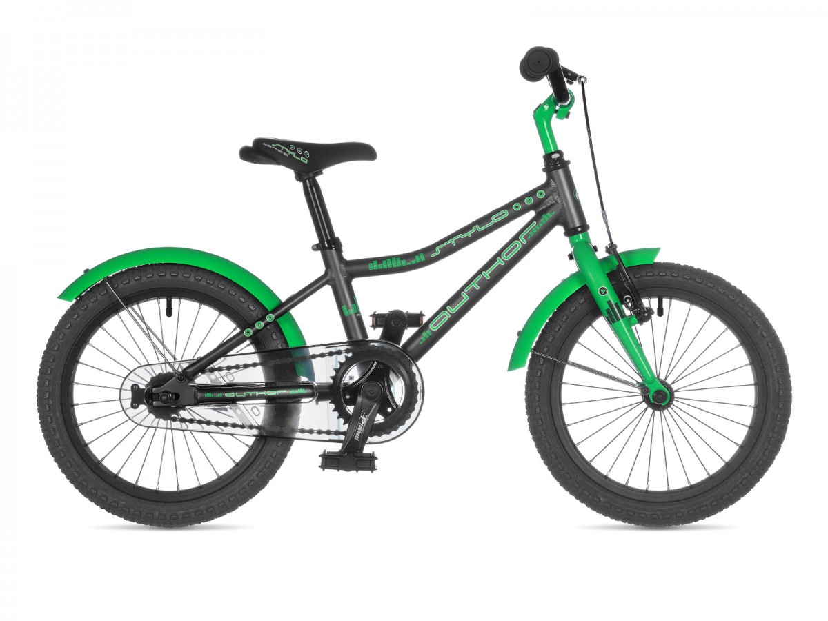 Detský bicykel Author Stylo 16" 2023 9" sivá-matná/zelená