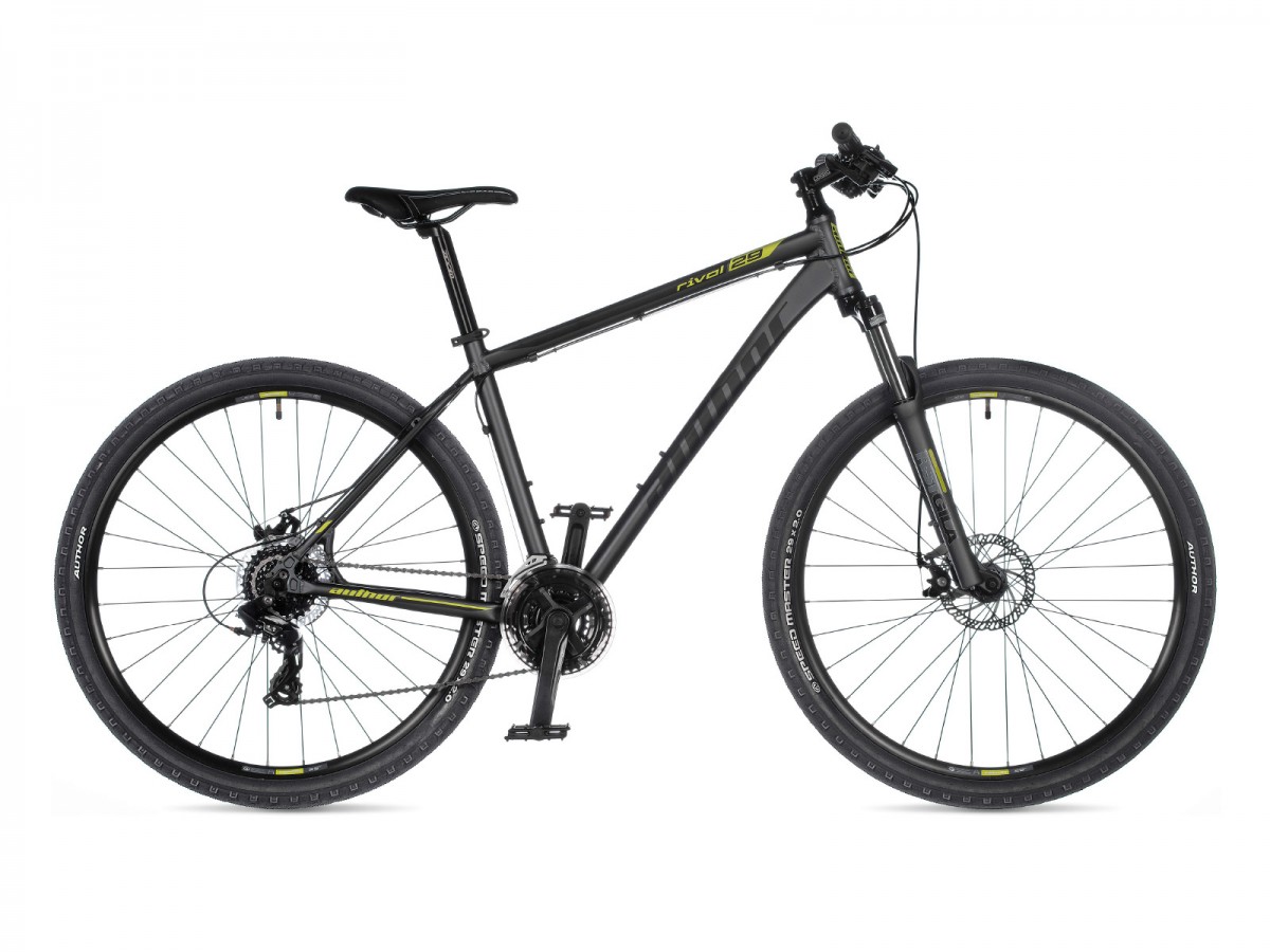 MTB XC bicykel Author Rival 29" 2023 17" sivá-matná/limeta