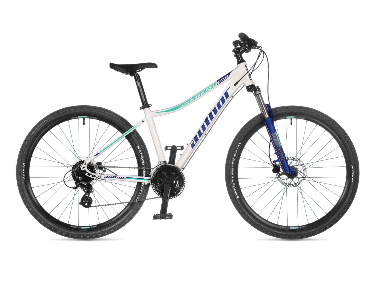 Dámsky MTB bicykel Author Impulse 27,5" ASL 2023 16" biela/modrá/zelená