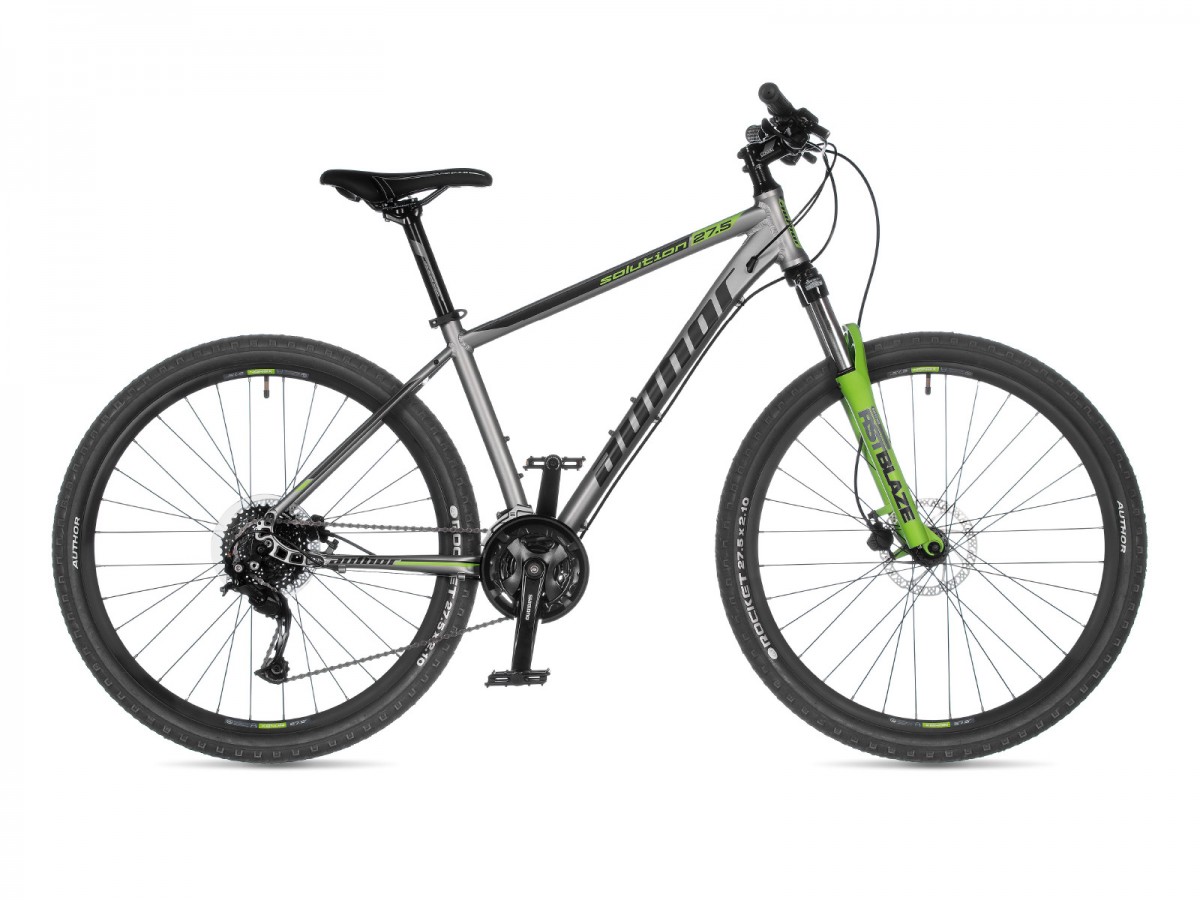 MTB XC bicykel Author Solution 27,5" 2023 19" strieborná-matná/zelená